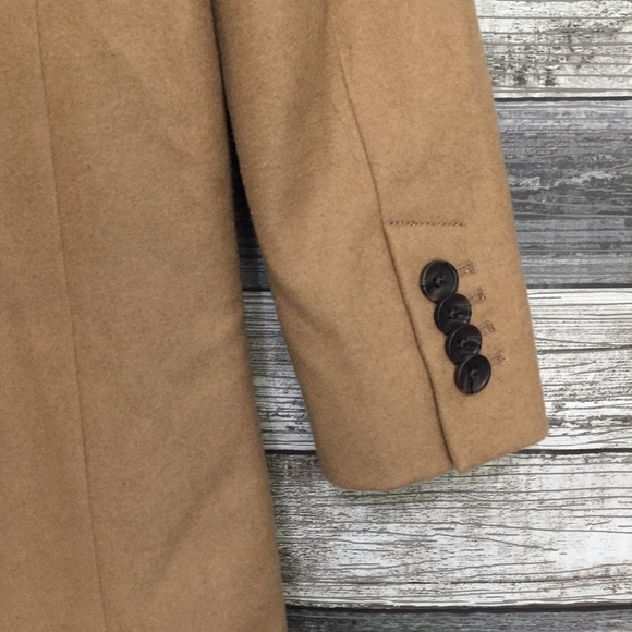 Banana Republic Long Wool Blend Overcoat Jacket Men’s S Tan Brown - Picture 6 of 10